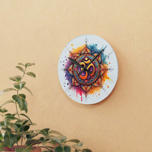 Radiant Aum Wall Clock – Glossy Acrylic Decor - Dipaliz - Clocks