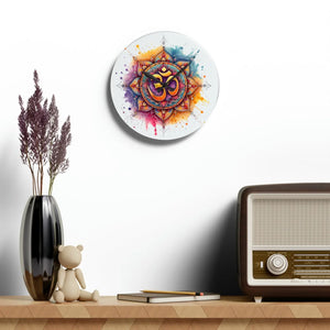Radiant Aum Wall Clock – Glossy Acrylic Decor - Dipaliz - Clocks