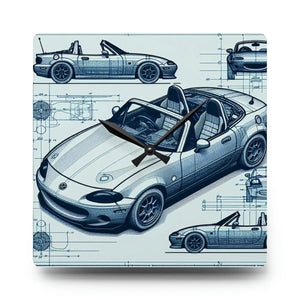 Acrylic Wall Clock – Racing Car Blueprint - Dipaliz - Clocks