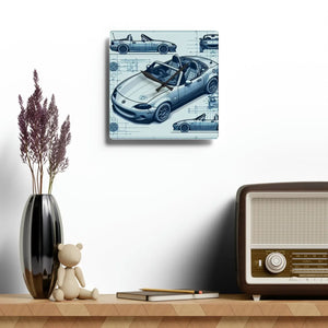 Acrylic Wall Clock – Racing Car Blueprint - Dipaliz - Clocks
