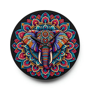 Elephant Mandala Acrylic Wall Clock 12 Inch - Dipaliz - Clocks
