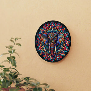 Elephant Mandala Acrylic Wall Clock 12 Inch - Dipaliz - Clocks