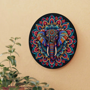 Elephant Mandala Acrylic Wall Clock 12 Inch - Dipaliz - Clocks