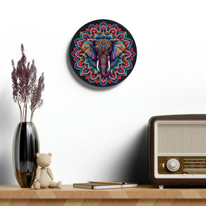 Elephant Mandala Acrylic Wall Clock 12 Inch - Dipaliz - Clocks