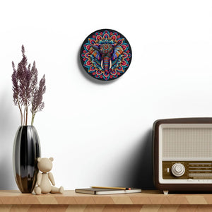 Elephant Mandala Acrylic Wall Clock 12 Inch - Dipaliz - Clocks
