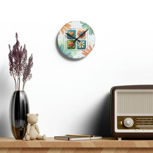 Acrylic Wall Clock – Hearts Colorful Pattern - Dipaliz - Clocks