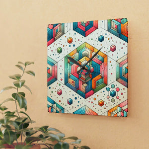 Acrylic Wall Clock – Geometric Abstract Colorful - Dipaliz - Clocks