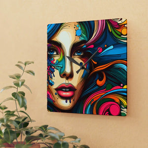 Womans Face Acrylic Wall Clock – Modern Decor - Dipaliz - Clocks