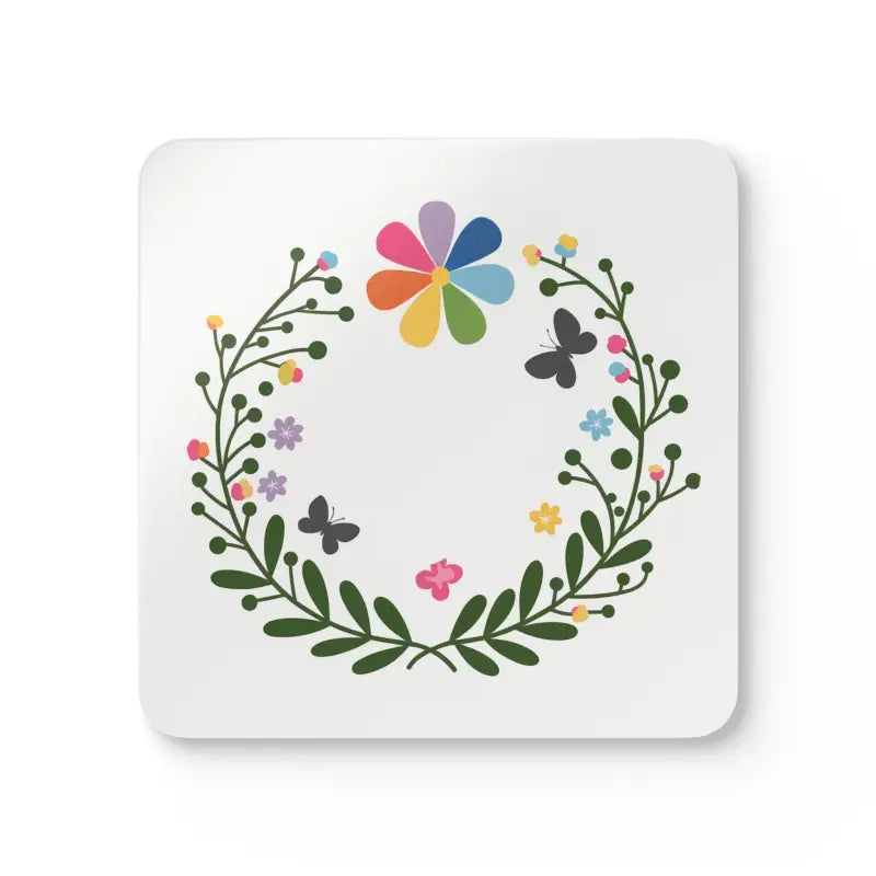 Elegant Flowers Corkwood Coaster Set for Stylish Spaces - Cork / 3.75’’ × / Square Home Decor