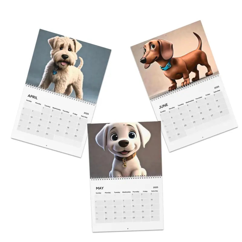 2025 Cute Pet Dogs Wall Calendars for Artistic Spaces - 10.8’’ x 8.4’’ / Semi Glossy Calendar