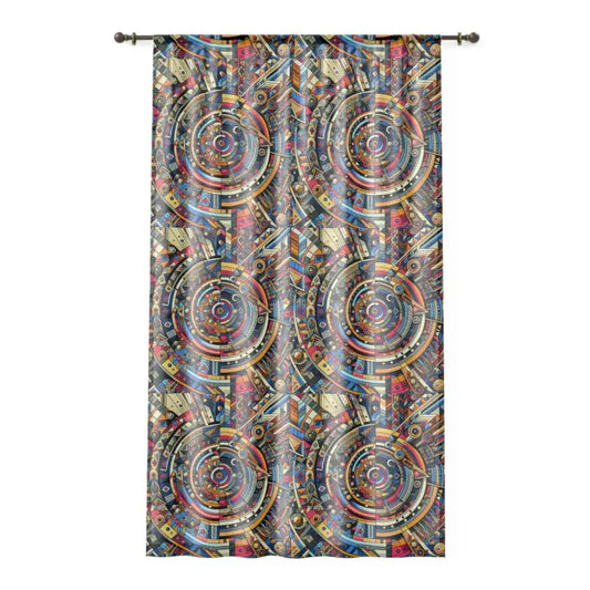 Transform your Space with Geometric Elegance Curtains - Sheer / White / 50’’ × 84’’ Home Decor