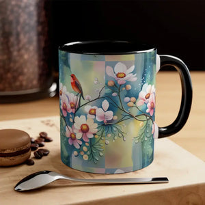 Mug - Coffee - Flowers and Birds Print - Dipaliz Black / 11oz