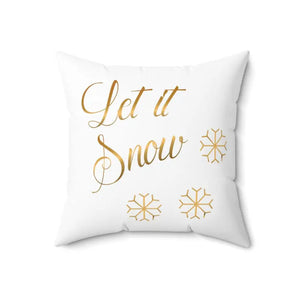 Let it Snow Spun Polyester Square Pillow - Dipaliz - Throw Pillows