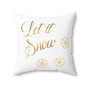 Let it Snow Spun Polyester Square Pillow - Dipaliz - 20’’ × - Throw Pillows