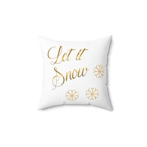 Let it Snow Spun Polyester Square Pillow - Dipaliz - Throw Pillows