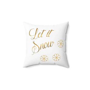 Let it Snow Spun Polyester Square Pillow - Dipaliz - 14’’ × - Throw Pillows