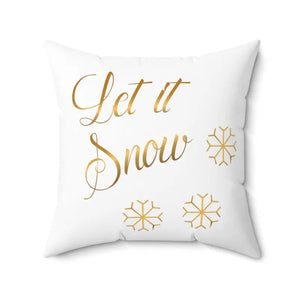 Let it Snow Spun Polyester Square Pillow - Dipaliz - Throw Pillows