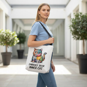 Adjustable Cat Lover Tote - Canvas Feline Print - Dipaliz - Bags