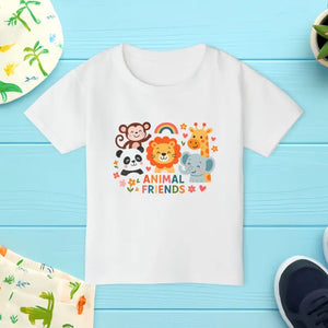Adorable Animal Friends Toddler t Shirt Heavy Cotton Fun Wear Dipaliz - White / 2t - T-shirts