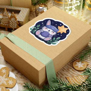 Adorable Bunny Night Sky Sticker - Kiss Cut Paper - Dipaliz - Decorative Stickers