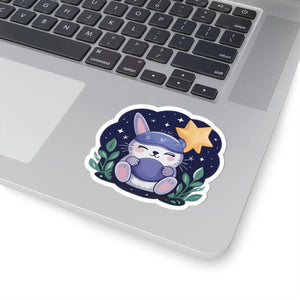 Adorable Bunny Night Sky Sticker - Kiss Cut Paper - Dipaliz - Decorative Stickers