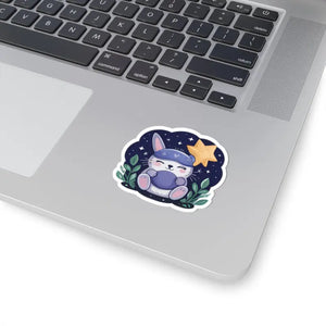 Bunny Night Sky Sticker - Adorable Magical Scene - Dipaliz - 3’’ × / White - Decorative Stickers