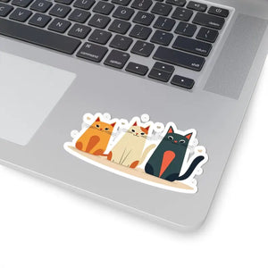 Adorable Cat Stickers - Perfect Lovers Gift - Dipaliz - 4’’ × / White - Decorative