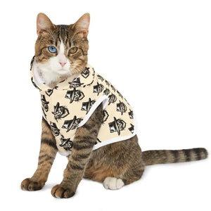 Adorable Cat Pattern Pet Hoodie for your Furry Friend - Dipaliz - Xxs / White Rib - Hoodies