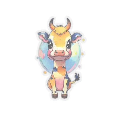 Elevate your Sticker Game with Adorable Cow Stickers! - 4’’ × / Transparent Paper Products