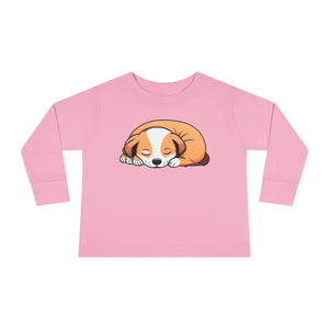 Adorable Cute Dog Sleeping Toddler Long Sleeve Tee - Dipaliz - Baby & Tops