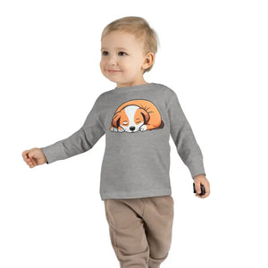 Adorable Cute Dog Sleeping Toddler Long Sleeve Tee - Dipaliz - Baby & Tops