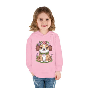 Adorable Floral Dog Pullover Fleece Hoodie for Toddlers - Dipaliz - Hoodies