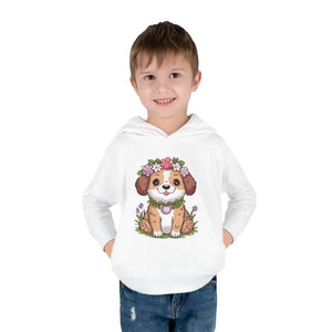 Adorable Floral Dog Pullover Fleece Hoodie for Toddlers - Dipaliz - Hoodies