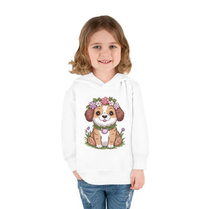 Adorable Floral Dog Pullover Fleece Hoodie for Toddlers - Dipaliz - Hoodies