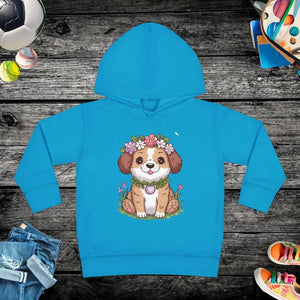 Adorable Floral Dog Pullover Fleece Hoodie for Toddlers - Dipaliz - 2t / Turquoise - Hoodies