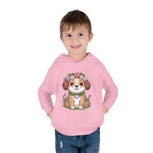 Adorable Floral Dog Pullover Fleece Hoodie for Toddlers - Dipaliz - Hoodies