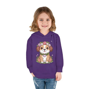 Adorable Floral Dog Pullover Fleece Hoodie for Toddlers - Dipaliz - Hoodies