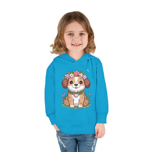 Adorable Floral Dog Pullover Fleece Hoodie for Toddlers - Dipaliz - Hoodies