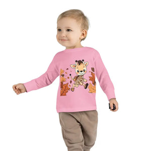 Cute Giraffe Toddler Long Sleeve Tee - Fun Safari Style - Dipaliz - Pink / 2t - Baby & Clothing