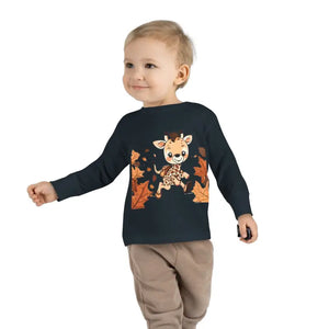 Cute Giraffe Toddler Long Sleeve Tee - Fun Safari Style - Dipaliz - Black / 2t - Baby & Clothing