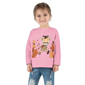 Cute Giraffe Toddler Long Sleeve Tee - Fun Safari Style - Dipaliz - Baby & Clothing