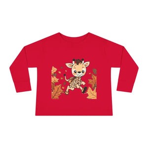 Cute Giraffe Toddler Long Sleeve Tee - Fun Safari Style - Dipaliz - Baby & Clothing