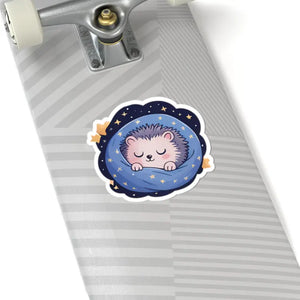 Adorable Hedgehog Kiss-cut Stickers - Space Design Charm - Dipaliz - 6’’ × / White - Decorative