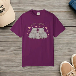 Adorable Hippo Vibes Tee - Cozy Cloud Comfort - Dipaliz - Boysenberry / s - T-shirts