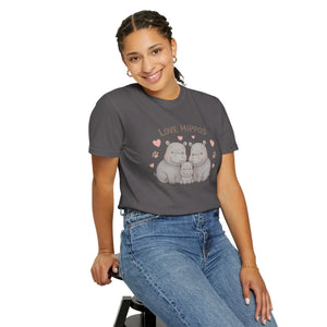 Cozy Cloud Hippo Love Cotton T-shirt - Dipaliz - T-shirts