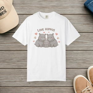 Cozy Cloud Hippo Love Cotton T-shirt - Dipaliz - T-shirts