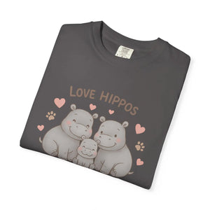Cozy Cloud Hippo Love Cotton T-shirt - Dipaliz - T-shirts