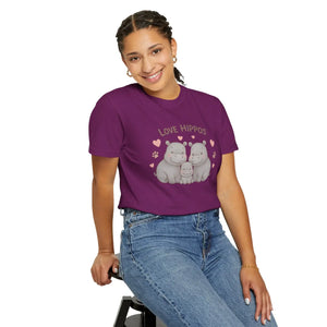 Cozy Cloud Hippo Love Cotton T-shirt - Dipaliz - T-shirts