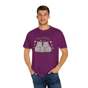 Cozy Cloud Hippo Love Cotton T-shirt - Dipaliz - T-shirts