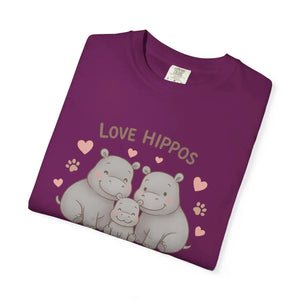 Cozy Cloud Hippo Love Cotton T-shirt - Dipaliz - T-shirts